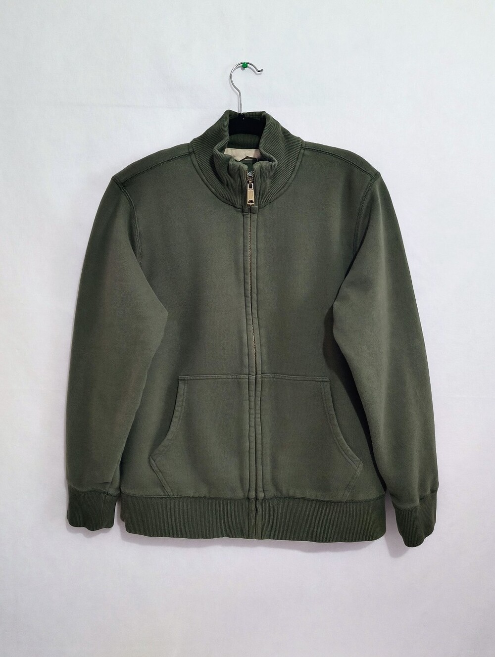 Eddie Bauer Dark Olive Green Full-Zip Sherpa-Lined Jacket